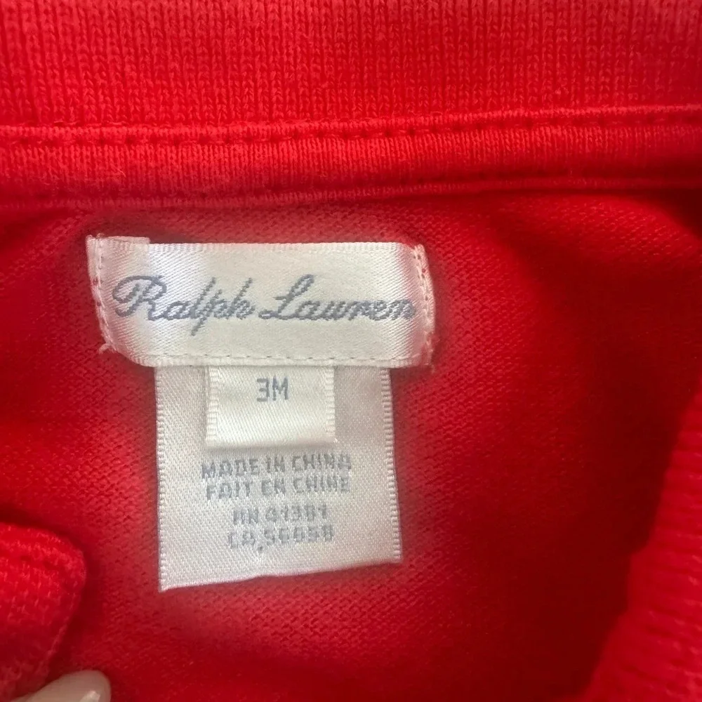 Ralph Lauren red boys polo shirt 3 months
